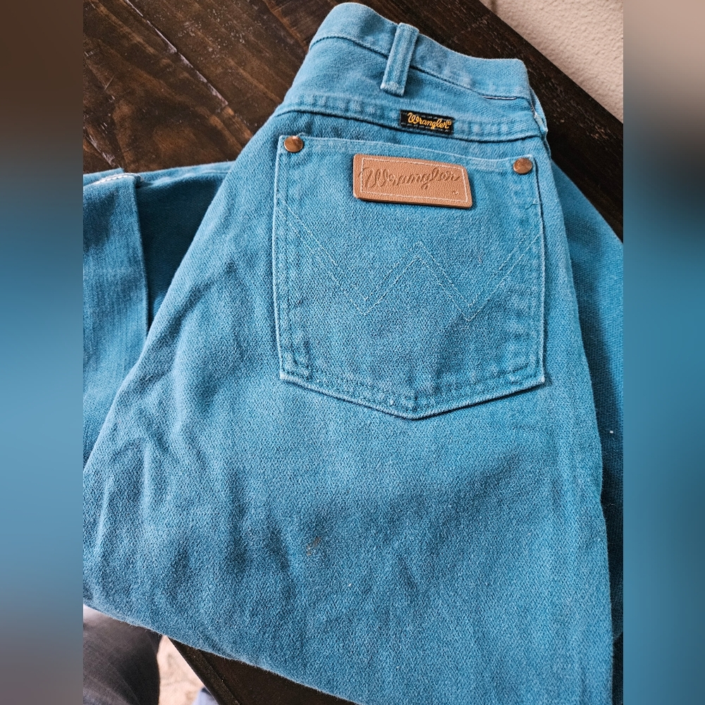 Vintage Turquoise Wrangler Jeans